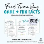 Food Trivia Multiple Choice Game with Fun Facts to Discuss or Debate! In store now.