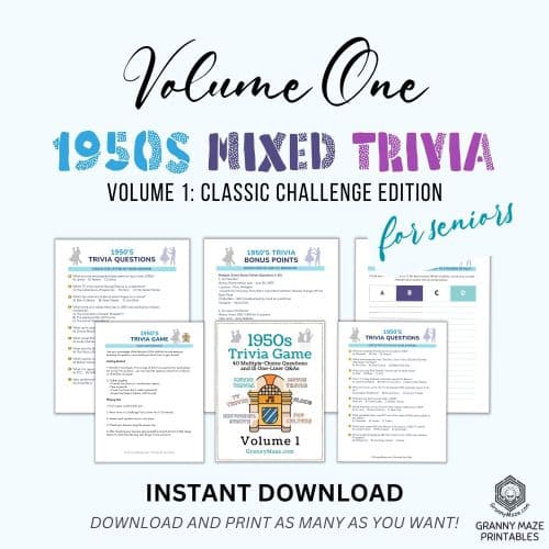 Get this 1950s Trivia Questions and Answers Game: Volume 1
