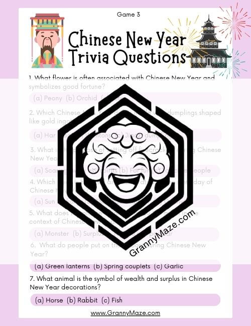 Chinese New Year Trivia Questions Free Game #3 @grannymaze