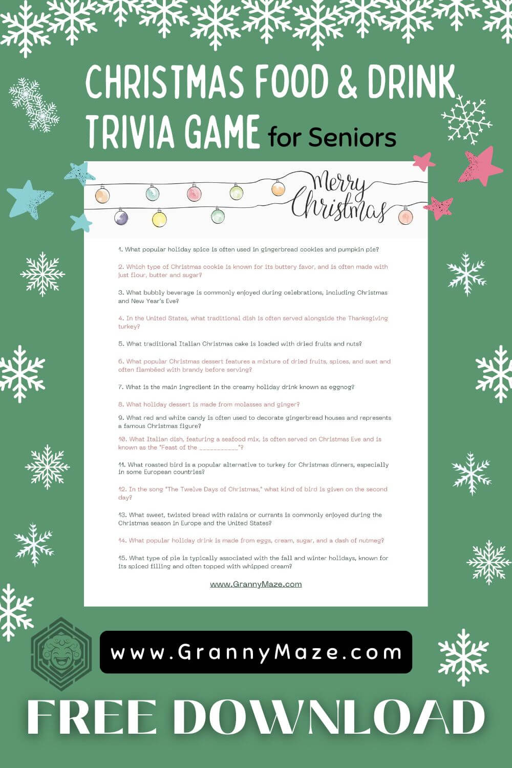 Christmas Food and Drink Trivia Night @grannymaze