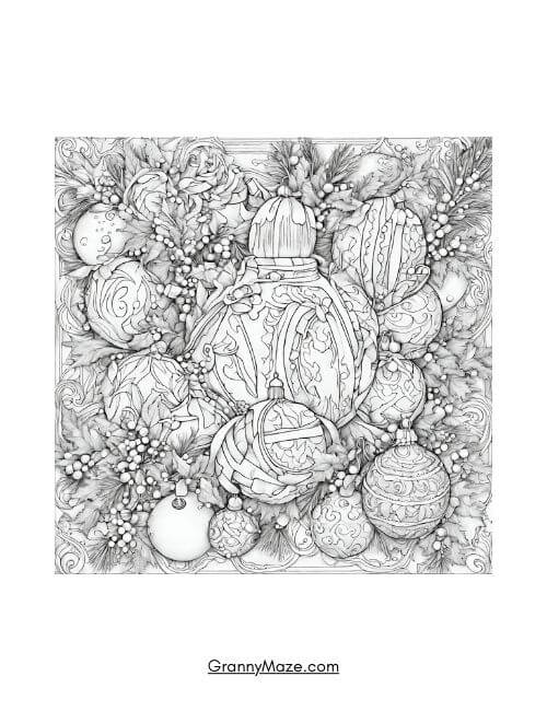 Christmas Ornaments Coloring Pages Printable @grannymaze