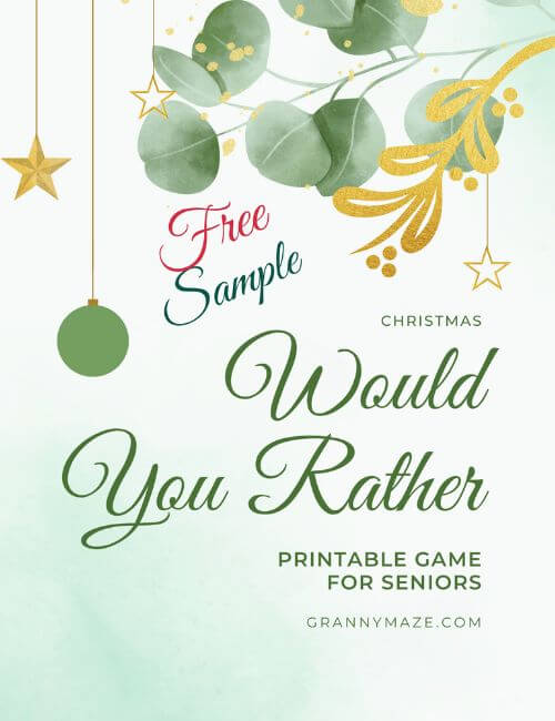 Christmas Would You Rather Free Sample 10 Questions @grannymaze