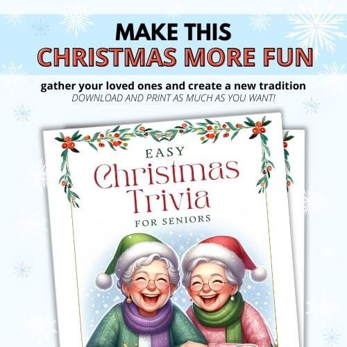 Easy Christmas Trivia for Seniors Printable Game - Shop Now!