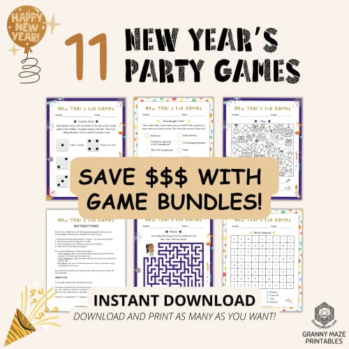 Get my favorite game bundle - 11 Easy New Years Games in store now!