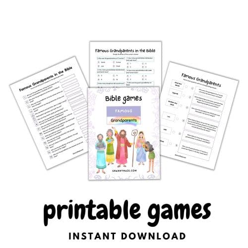 Famous Grandparents in the Bible: Printable 3 Game Bundle