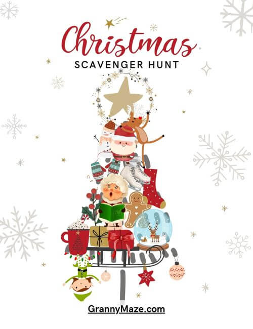 Free Printable Christmas Scavenger Hunt Game @grannymaze