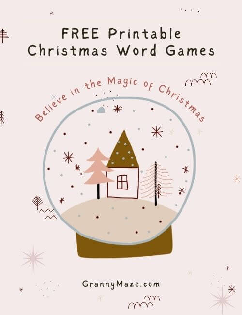 11 Free Printable Christmas Word Games for Seniors @grannymaze