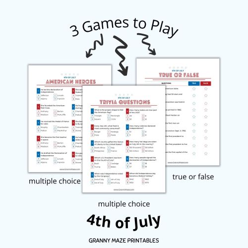 Get this instantly downloadable 4th of July Trivia Games in store now!
