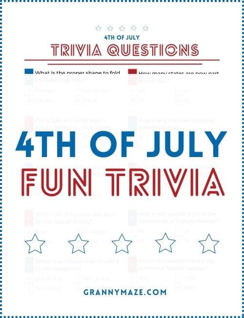 4th of July Fun Trivia Game