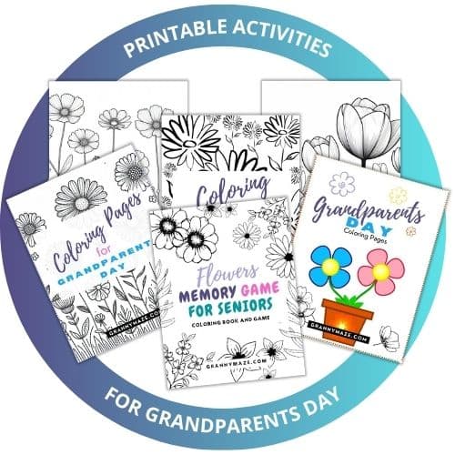 The printable coloring books included here on Grandparents Day Activities for Seniors