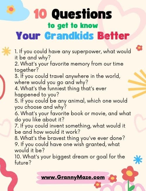 10 Questions to Get to Know Your Grandchildren Better at Grannymaze.com