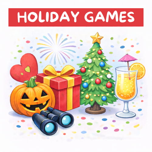 Holiday games for seniors including seasonal printable trivia and word activities.