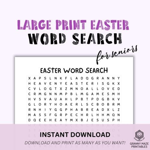 Large Print Easter Word Search Game in Store Now!