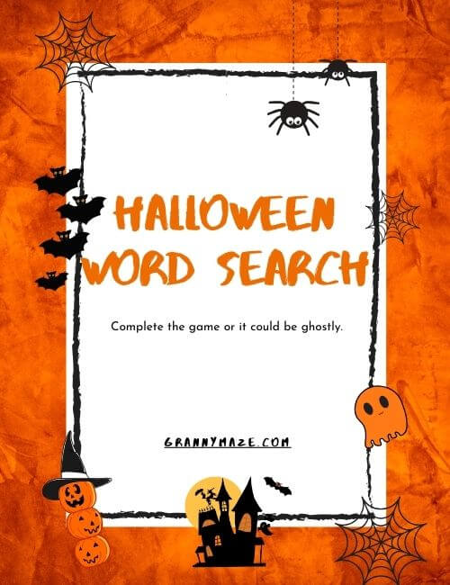 Large Print Halloween Word Search: Your Brain's Boo-tiful Workout @grannymaze