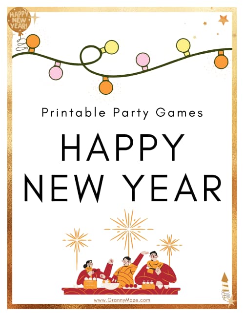 Get 30 New Year's Eve Printable Games for Seniors at GrannyMaze.com