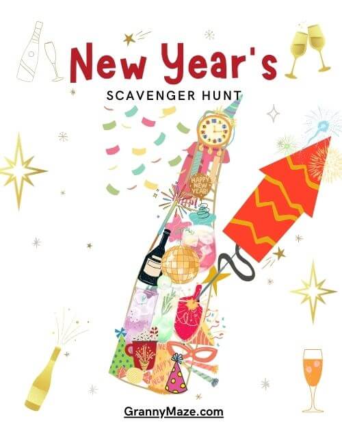 Super Fun New Year's Eve Scavenger Hunt Game @grannymaze