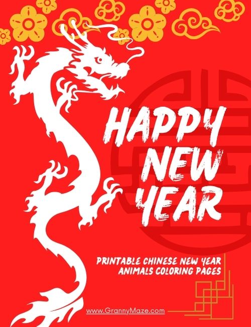 Printable Chinese New Year Animals Coloring Pages @grannymaze