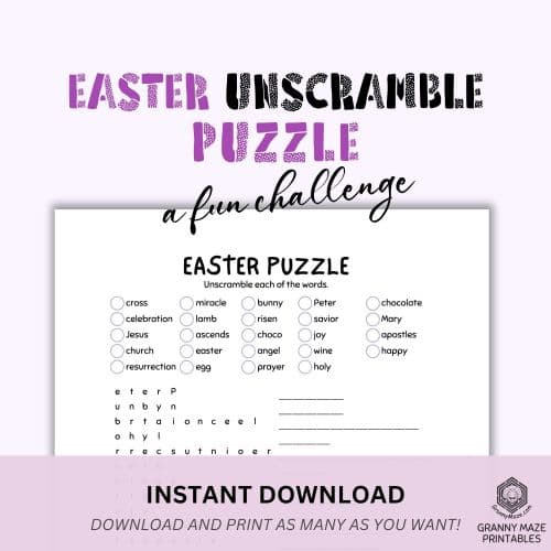Printable Easter Unscramble Word Game in Store Now!