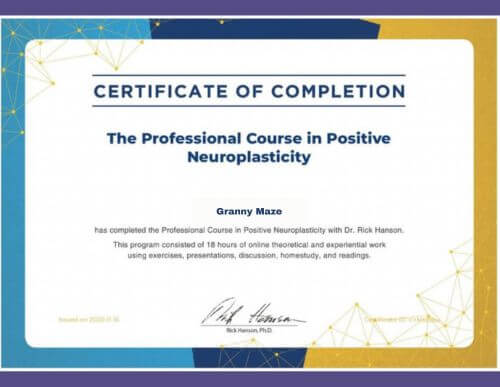 Rick Hanson PNT Certificate Rick Hanson PNT Certificate