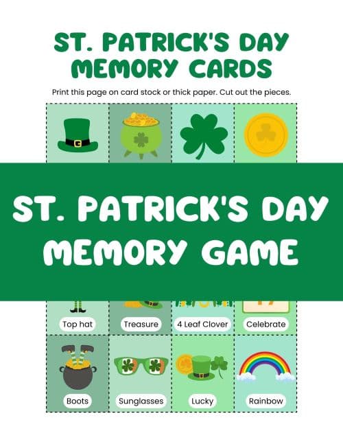 Click here to buy the St. Patrick's Bingo & Memory Game