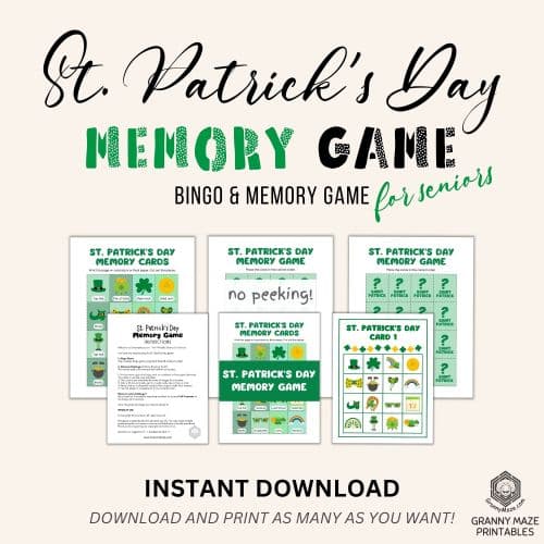 Click here for this super fun St. Patrick's Bingo & Memory Game