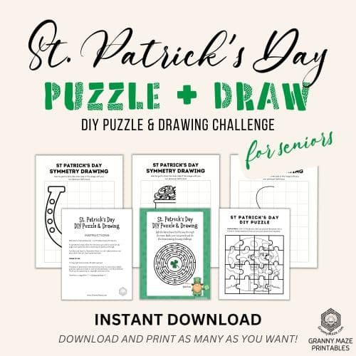 Click here to buy this St. Patrick’s Day Puzzle & Drawing Challenge