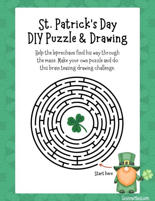Get this St. Patrick's Day DIY Puzzle and Drawing Game now!