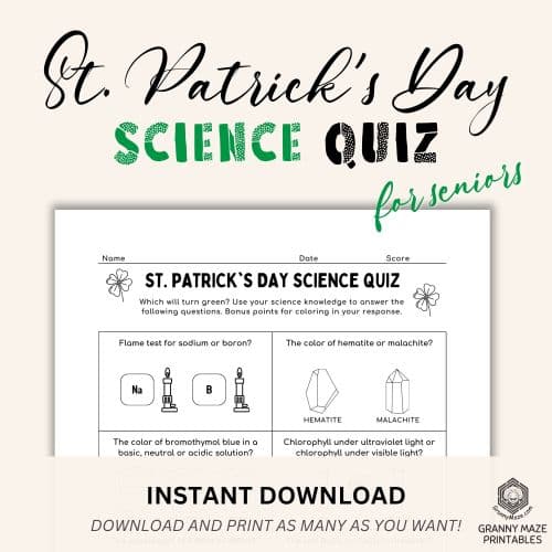 St. Patrick’s Day Science Quiz - What Turns Green?