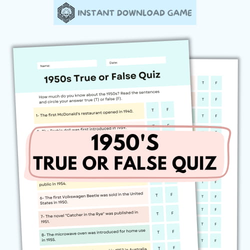 20 True or False Quiz Questions from the 1950's - Get the Game Now!